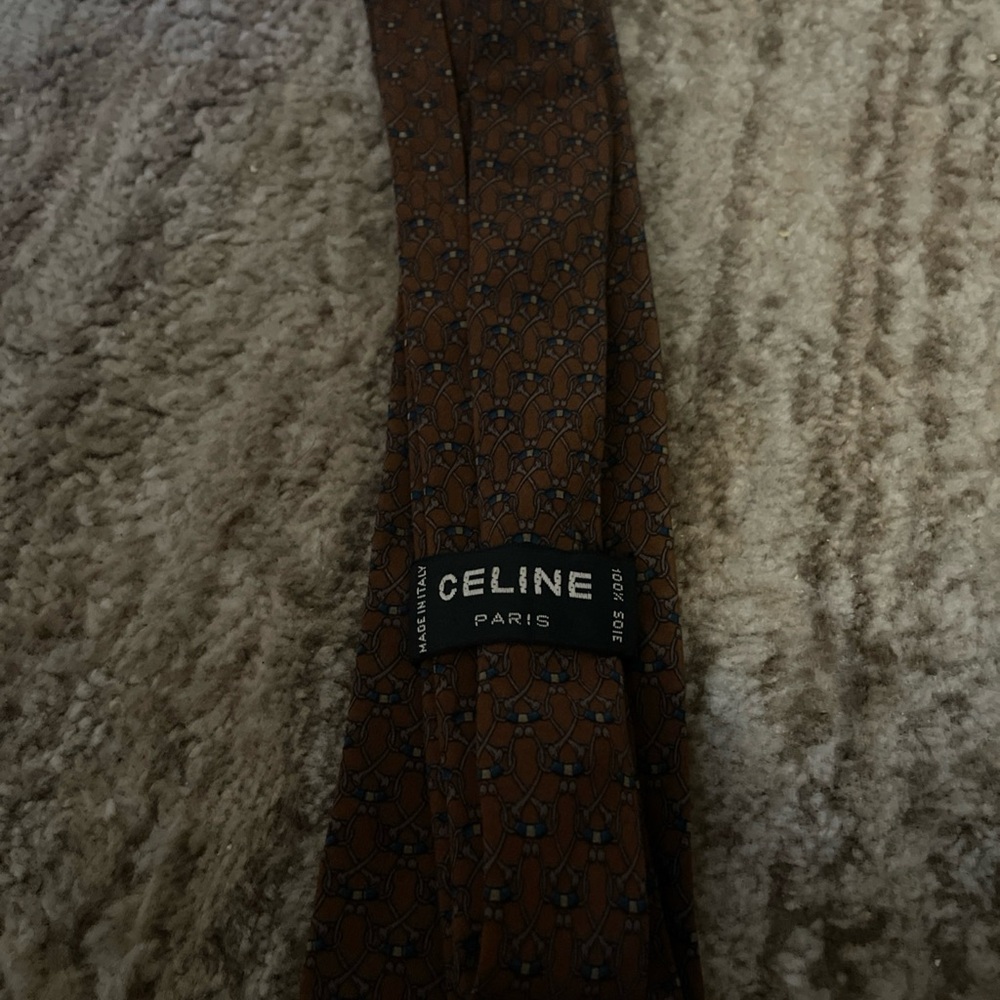 Celine Dark Brown Textured Tie